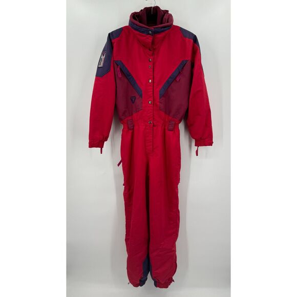 DEGRE 7 Vintage Red Blue Climset Ski Snow Suit with Recco Size 10 - Picture 1 of 13